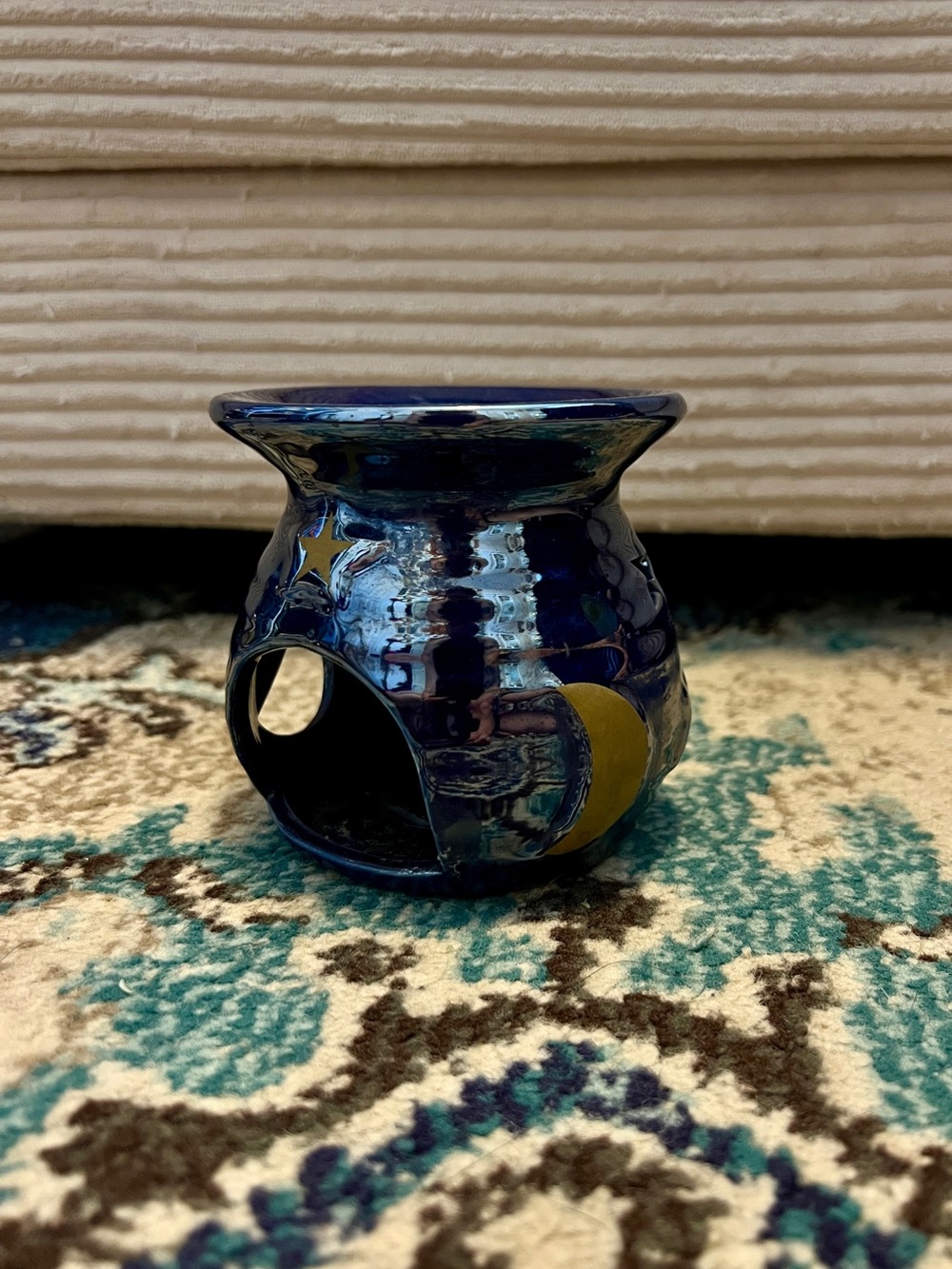 Blue Ceramic Moon & Star Oil Warmer